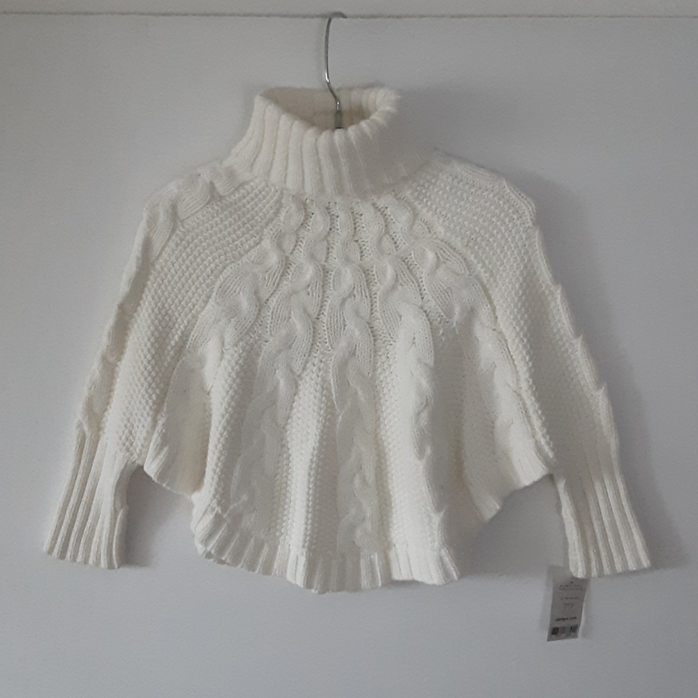 Carters toddler girl cream cable knit poncho 3 T
